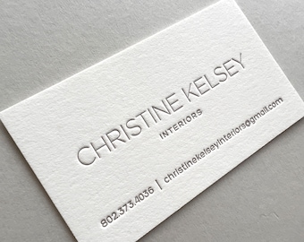 Letterpress Business Cards, Calling Card, small business, photographer, minimal, designer, Consultant, Interior, Decorator, Marketing b110