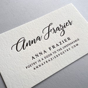 Visitekaartjes boekdruk, visitekaartje, kalligrafie, klein bedrijf, gezondheidscoach, fotograaf, minimalist, ontwerper, schrijver, dichter b114