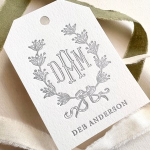 Letterpress Gift Tags Custom, Personalized, Christmas, Favor Tags, Everyday, Wedding, Shower, Thank you, Script, Simple, Classic G101 image 2