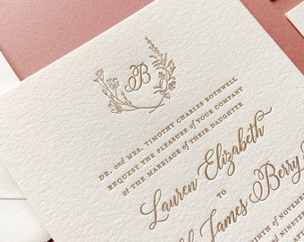 The Simplicity Suite - Sample Letterpress Wedding Invitations