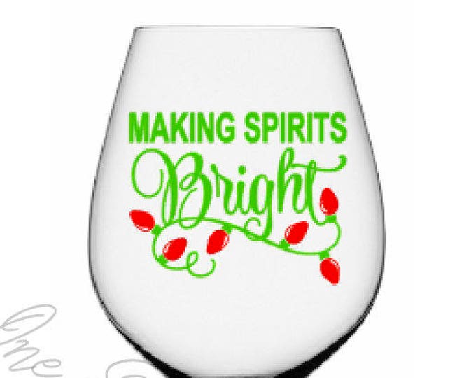 making spirits bright christmas decals diy vinyl decals wine glass mugs tumblers - Christmas Decals For Glass making spirits bright christmas decals diy vinyl decals wine glass mugs tumblers - Christmas Decals For Glass