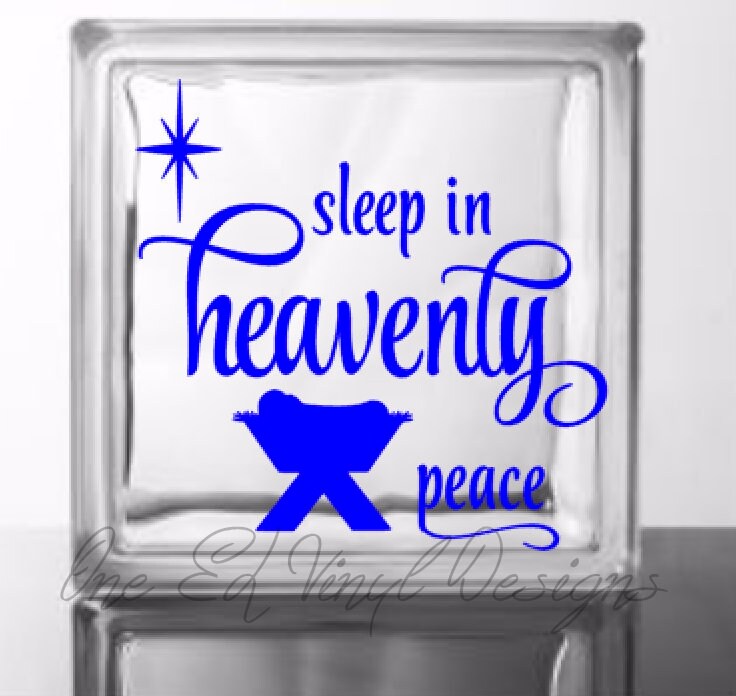 Sleep In Heavenly Peace Diy Glass Block Decal Christmas Decor