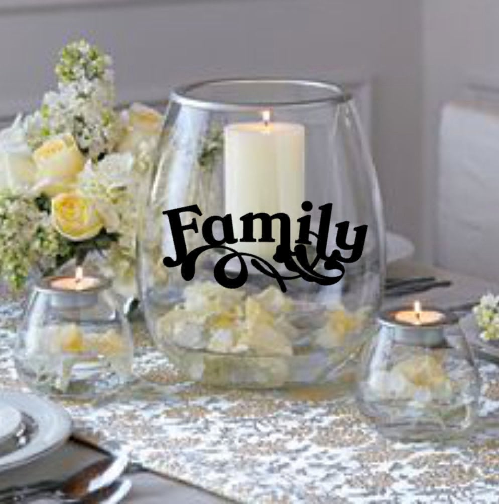 FAMILY Vinyl Decal DIY Projects Candle holder not included Etsy