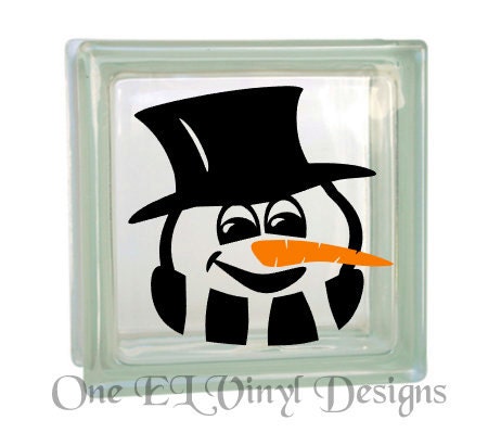 Snowman Or Snow Lady Glass Block And Other Projects Vinyl Decal