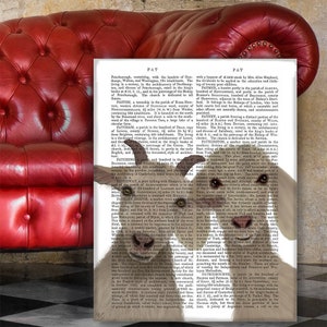 Gift for couple - Goat Duo Looking at you - Anniversary gift Housewarming gift Engagement gift Mr and Mrs His and hers Gift for mom and dad