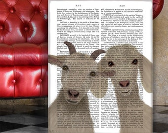 Gift for couple - Goat Duo Looking at you - Anniversary gift Housewarming gift Engagement gift Mr and Mrs His and hers Gift for mom and dad