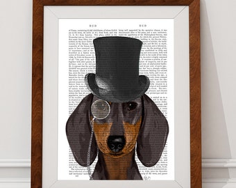 Bassotto Stampa Formale Cappello wiener stampa cane Groomsman regalo dormitorio decoro home office decor regali per uomini regali per fidanzato regalo per marito