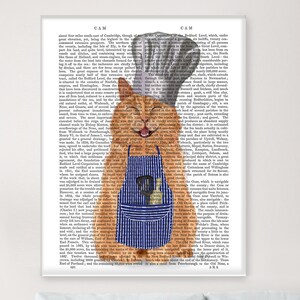 Katze Illustration, Katze Malerei, Ingwer Katze Kunst, Katze Koch Geschenk, Lustige Katze Kunst, Küche Wandkunst, Happy Cat Print, Große Leinwand Kunst, Leinwand