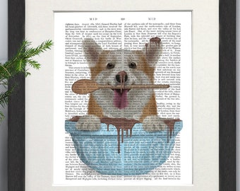 Corgis Hund Kunst, Corgis Hund Druck, Pembroke Welsh Corgis, Hundebild, Küche Wandkunst, Küchen geschenk, Cake Art, Food Print, Kinderzimmer Gemälde