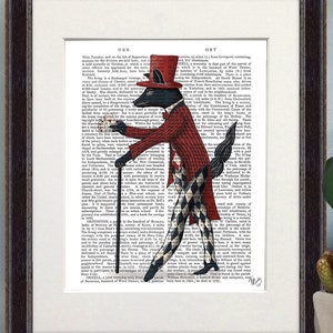 Fox print, Fox picture, Fox playing cards, Circus wall art, Circus art print, Kids bedroom art, Nursery wall art, Canvas art, Book art