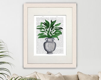 Chinoiserie print Southern style decor Tropical plant art Oriental home decor Green leaf wall art Botanical poster - Chinoiserie Vase 2
