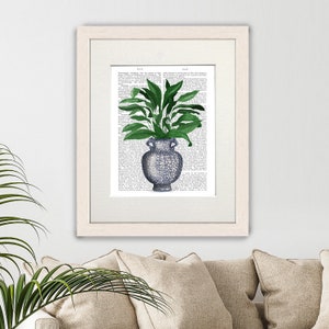 Chinoiserie print Southern style decor Tropical plant art Oriental home decor Green leaf wall art Botanical poster - Chinoiserie Vase 2