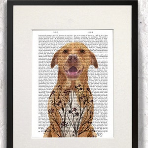 Pitbull terrier print - Pit Bull with floral tattoo - cute pit bull print pit bull wall art pitbull gift for pittie lover pit bull lover