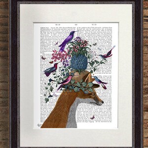 Fox art print -  Fox bird keeper with pineapple -  Fox decor Fox woodland art Woodland fox art Fox animal wall art Fox print art Mom gift