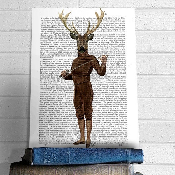 Fencing Deer Full, rustic wall décor lake house décor rustic lodge décor Cabin décor deer hunting gift for hunter hunting décor deer print