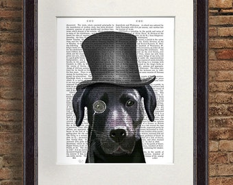 Black Labrador Art Print Black Labrador Print - Formal - black lab gift Black Labrador décor Black lab décor Black lab art dog poster gift