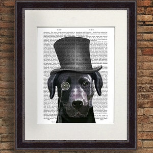 Black Labrador Art Print Black Labrador Print - Formal - black lab gift Black Labrador décor Black lab décor Black lab art dog poster gift