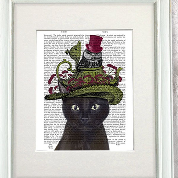 Cat in Top Hat Etsy UK