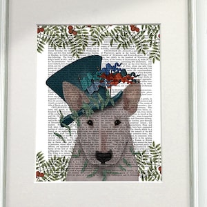 Bull Terrier art Milliners Dog Print Bull Terrier Print colorful wall art Dog wall décor Nursery Art for Kids Room dog art nursery dog print