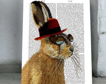 Lámina Steampunk de Liebre – Conejo con Sombrero de Bombín, Arte de Pared Friki