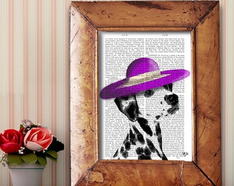 Dalmatian Dog Print – Purple Hat, Quirky Pet Lover Gift