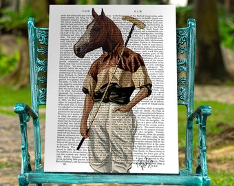 Portrait Polo Horse Print, Art Illustration Giclee Print Acrylic Painting Wall Art Wall Decor Wall Hanging Horse picture Polo Pony