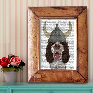 Springer Spaniel Viking - Dog Art Dog Print wall art wall decor wall hanging spaniel print spaniel picture spaniel illustration