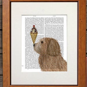 Labradoodle print -  Labradoodle golden Ice cream dog - Labradoodle decor Labradoodle dog Wall dog decor Dog poster print Dog owner gift