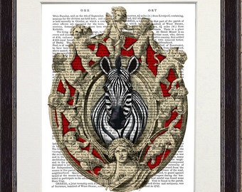 Impressão de zebra - Placa - Arte de zebra, arte de parede de zebra, pintura de zebra, decoração de quarto de meninas, berçário de zebra, selva, impressão de animais, berçário de selva