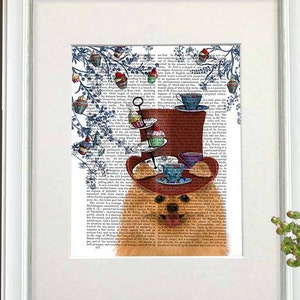 Pomeranian dog Print - Milliners Dog - Pomeranian art print Pomeranian poster Pomeranian gift for Pomeranian lover owner Colorful art dog