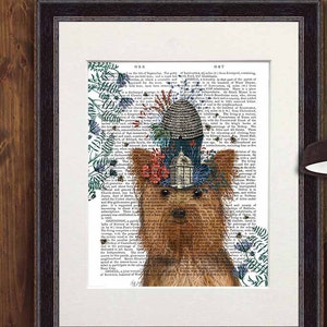 Yorkshire Terrier Print Milliners Dog - yorkie print yorkshire terrier art yorkie art yorkie gift yorkie owner yorkie lover yorkie mom