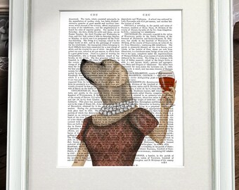 Wine gift wine gifts for mom Wine gifts for women - Labrador Wine Snob - labrador retriever decor labrador retriever art print Kitchen wine