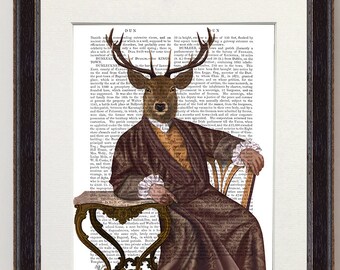 Foto del cervo - Il cervo illustre - Cervo del bosco uomo caverna decorazione regali per il fidanzato cervo arte della parete regali per gli uomini soggiorno arte della parete