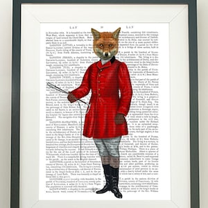 Fox Art Print - Fox Hunter 3, Full - Fox print fox décor Fox Hunting Print hunting décor fox wall art gift for hunter hunting gift red fox