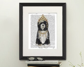 Dog decor for home - Tibetan Tibetan - Tibetan mastiff print Mastiff decor Gift for pet lover Wall decor dog Cute dog print Dog gift for her