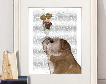 English Bulldog Ice Cream Art Print – Dog Lover Gift