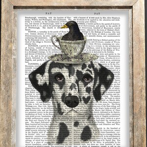 Dalmatian Art Print - Blackbird & Cup - Living room décor bedroom wall décor whimsical art dog art dog lover Cute animal art for kids rooms