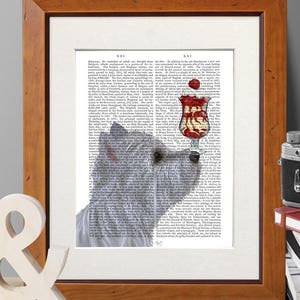 West highland terrier -  Westie Ice cream dog - Terrier art Westie dog print Westie dog art Westie dog decor West highland terrier print