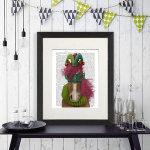 Circus wall art - Horse strawberry fool - Vintage circus Masquerade mask Vintage print Circus art Canvas art poster Bohemian home decor