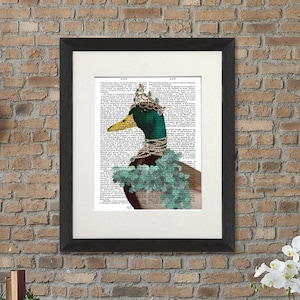 Duck print - Duck the right honourable Lady D - Duck art Duck decor Duck wall art Farmyard animals Farm animal art Duck illustration Uk shop