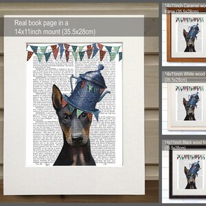 Doberman Art Print – Milliner Dog with Hat, Whimsical Decor image 2