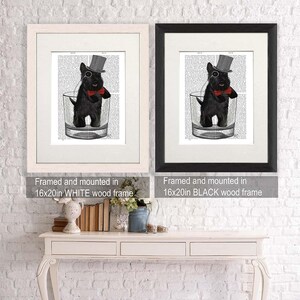 Scottish Terrier Stampa Scottie in bicchiere whisky scottie regalo divertente cucina arte scozzese regalo cane cucina decoro bar arte scottie cane regalo immagine 3