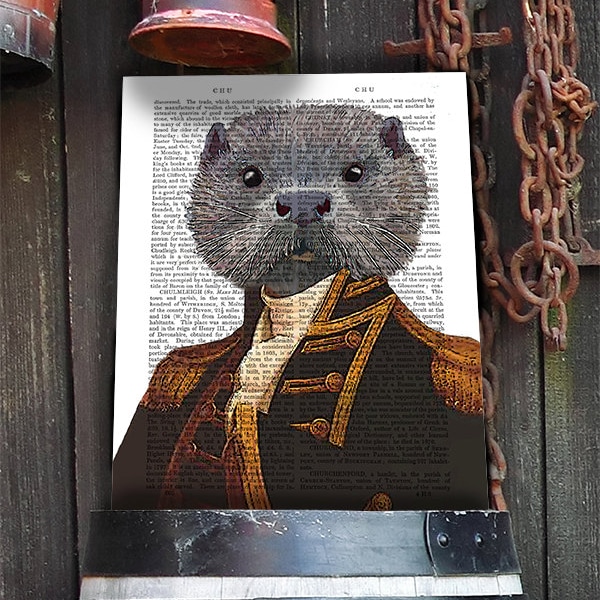 Captain Otter Print - funny office décor otter art dorm room decor Groomsmen gift military print military gifts for man cave art geek poster