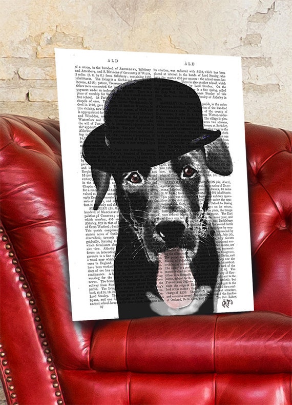 Black Labrador Bowler Hat Black Lab Print Labrador Art Labrador Gifts Home Decor Cute Gift for Friend Wedding Gift Idea Dog Painting Etsy UK