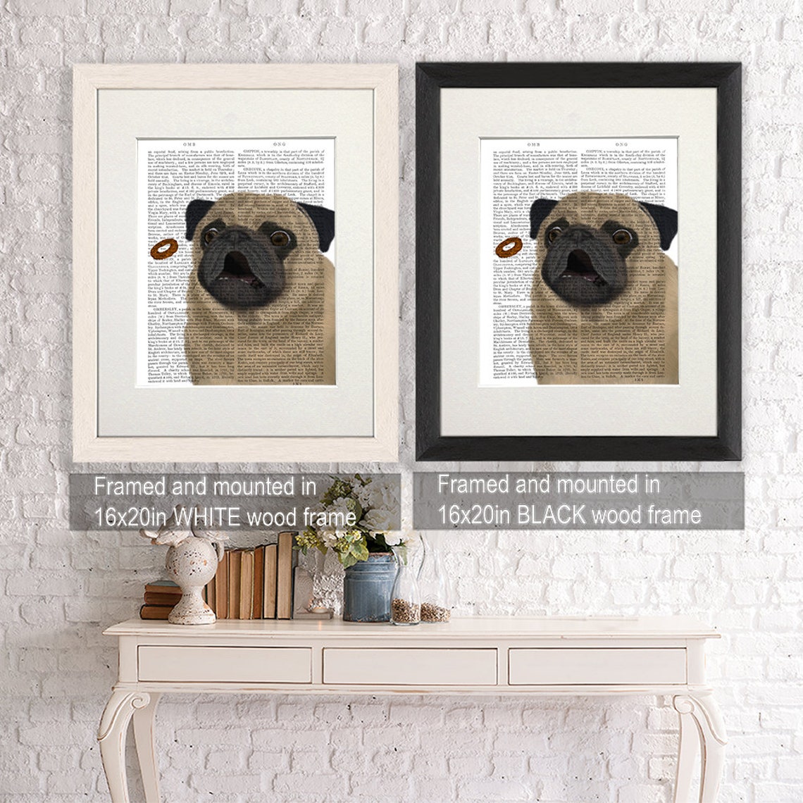 Kitchen wall art Pug catch 1 Dining room decor dog lover | Etsy