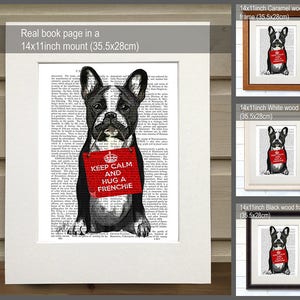 Hug a Frenchie Wall Art French Bulldog Print geekery poster cute home décor cute frenchie print gifts for boyfriend gift frenchie lover image 2