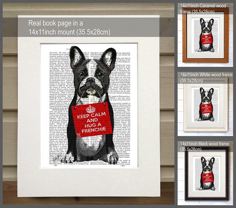 Hug a Frenchie Wall Art French Bulldog Print geekery poster cute home décor cute frenchie print gifts for boyfriend gift frenchie lover image 2