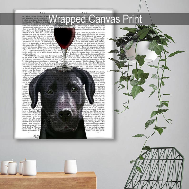 Labrador_black_dogauvin_wine Print Gift for Wine Lover Wine Etsy