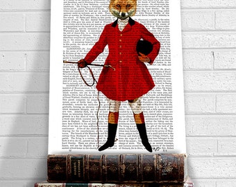 Fox Art Print - Fox Hunter 2, Full - Fox print fox décor Fox Hunting Print hunting décor fox wall art gift for hunter hunting gift red fox
