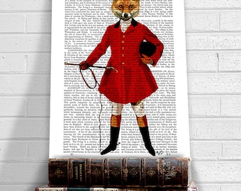 Fox Hunter Art Print – FabFunky Antiquarian Book Page